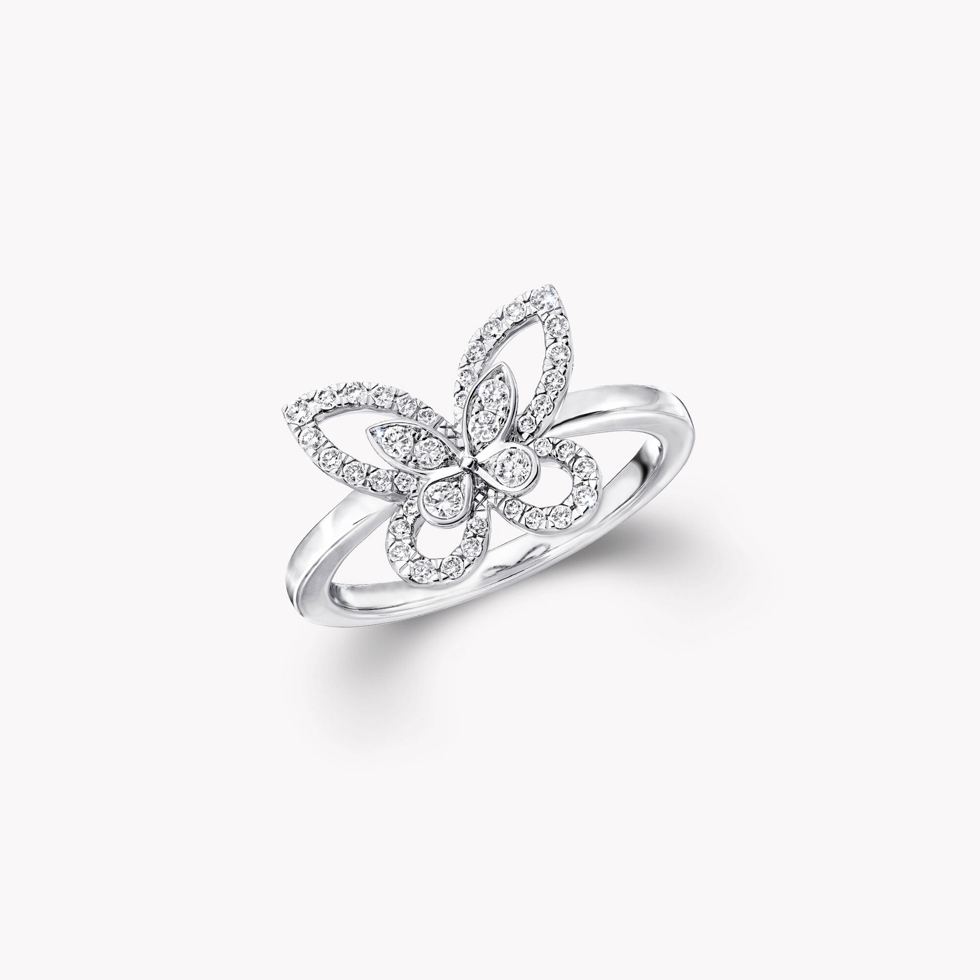 Кольцо бабочка с бриллиантами 